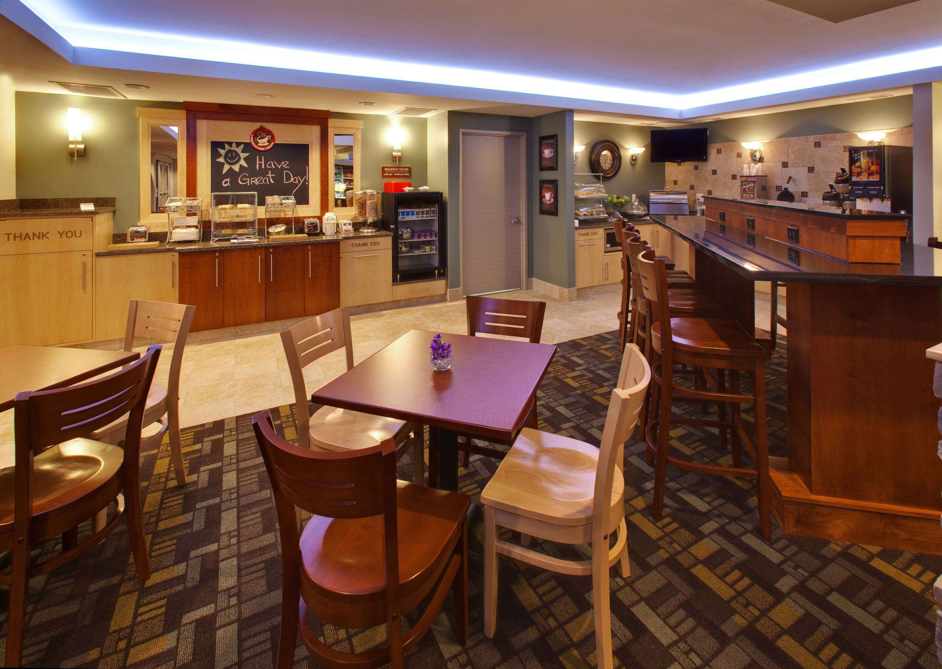 Free daily self-serve breakfast