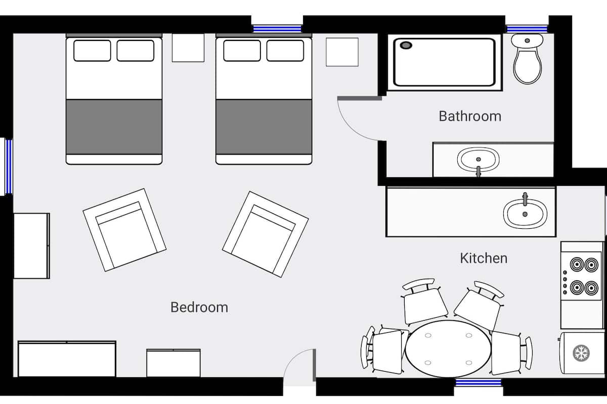 Cabane SupĂ©rieure, salle de bains attenante, vue fleuve (Sportsman's Cabin) | Plan dâĂ©tage