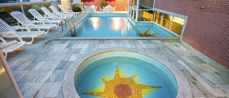 2 outdoor pools, pool umbrellas, sun loungers