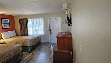 Standard Double Room, 2 Double Beds | Bathroom | Combined shower/bathtub, free toiletries, towels