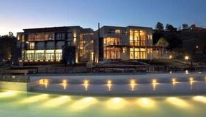Front of property – evening/night - Tres Pircas Hotel & Spa (HUERTA GRANDE)