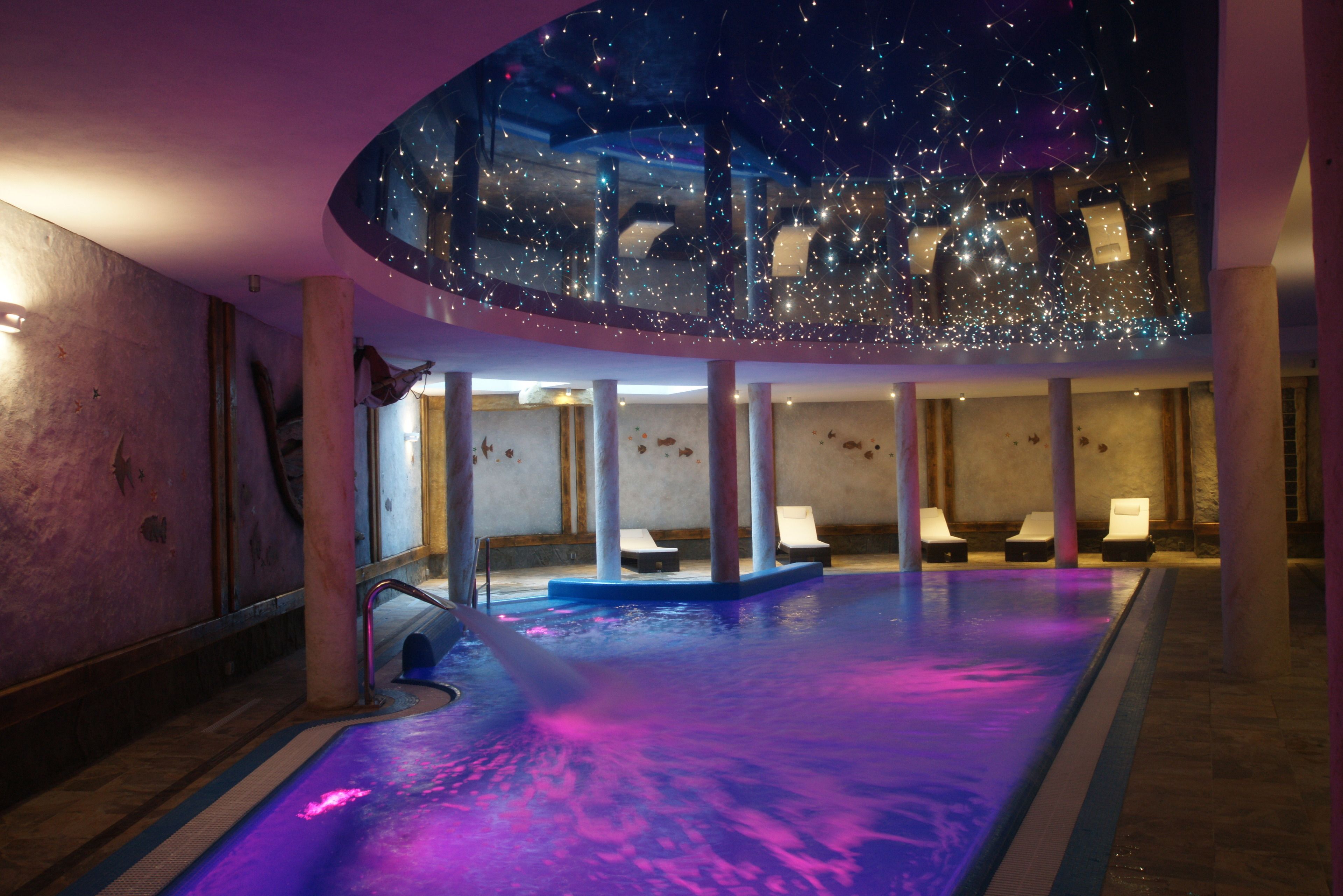 Indoor pool, open 8 AM to 9 PM, sun loungers