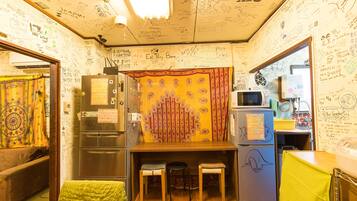 Shared fridge, microwave