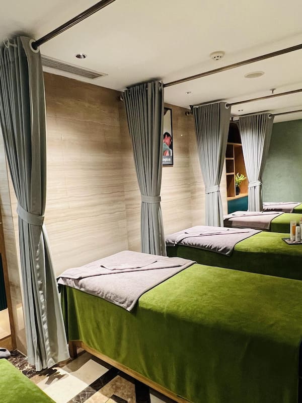Steam room, body treatments, facials, massages