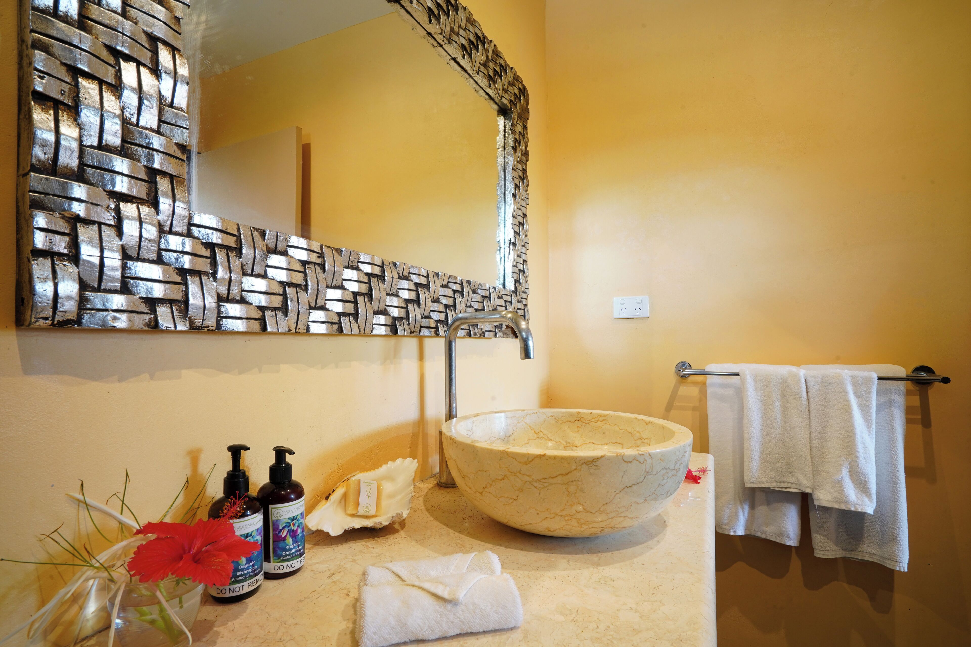 oceanfront one bedroom suite | bathroom | shower, free toiletries, hair dryer, towels