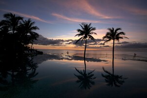 Indoor pool, outdoor pool, sun loungers