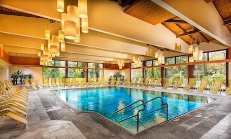 Indoor pool, sun loungers