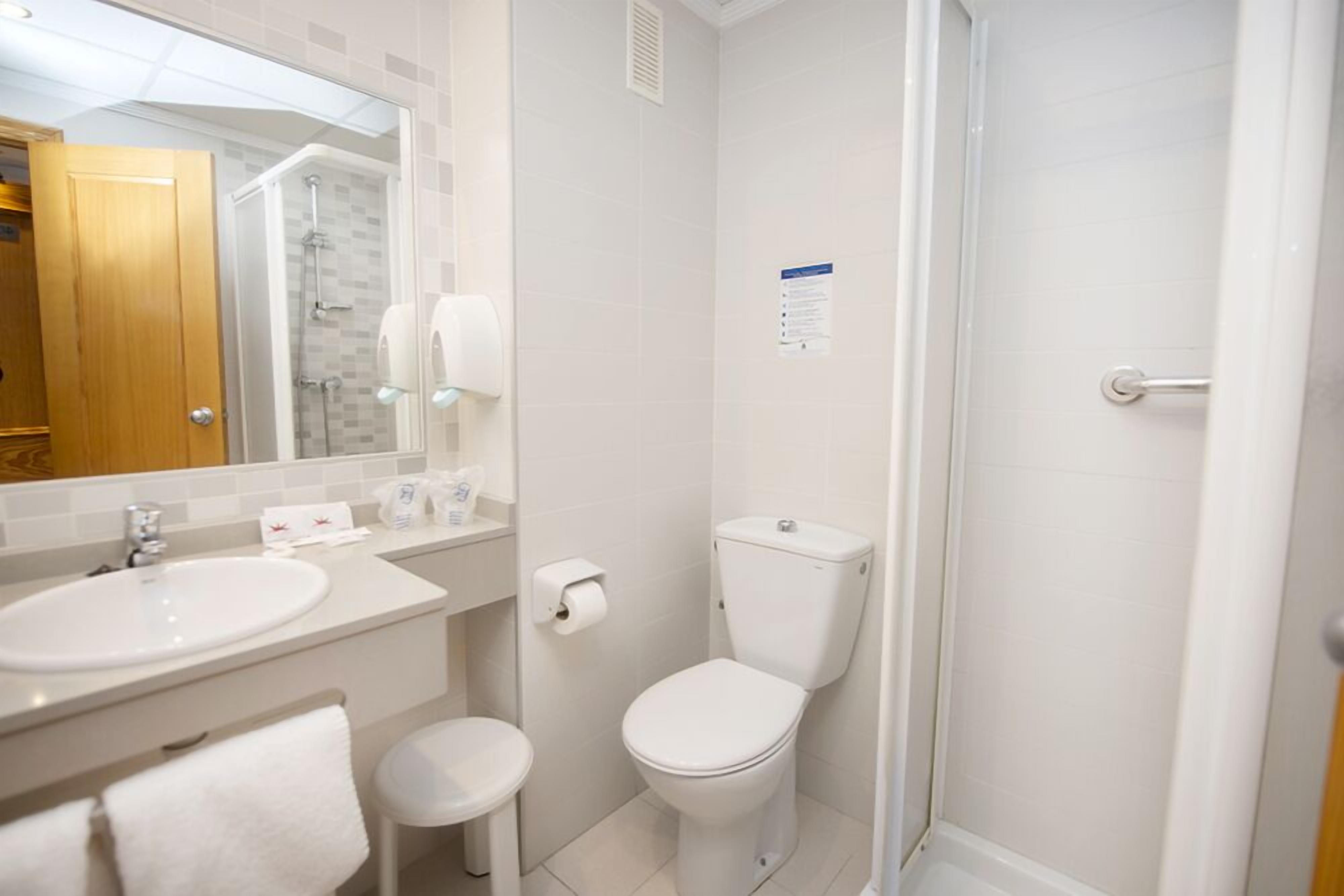 free toiletries, hair dryer, towels