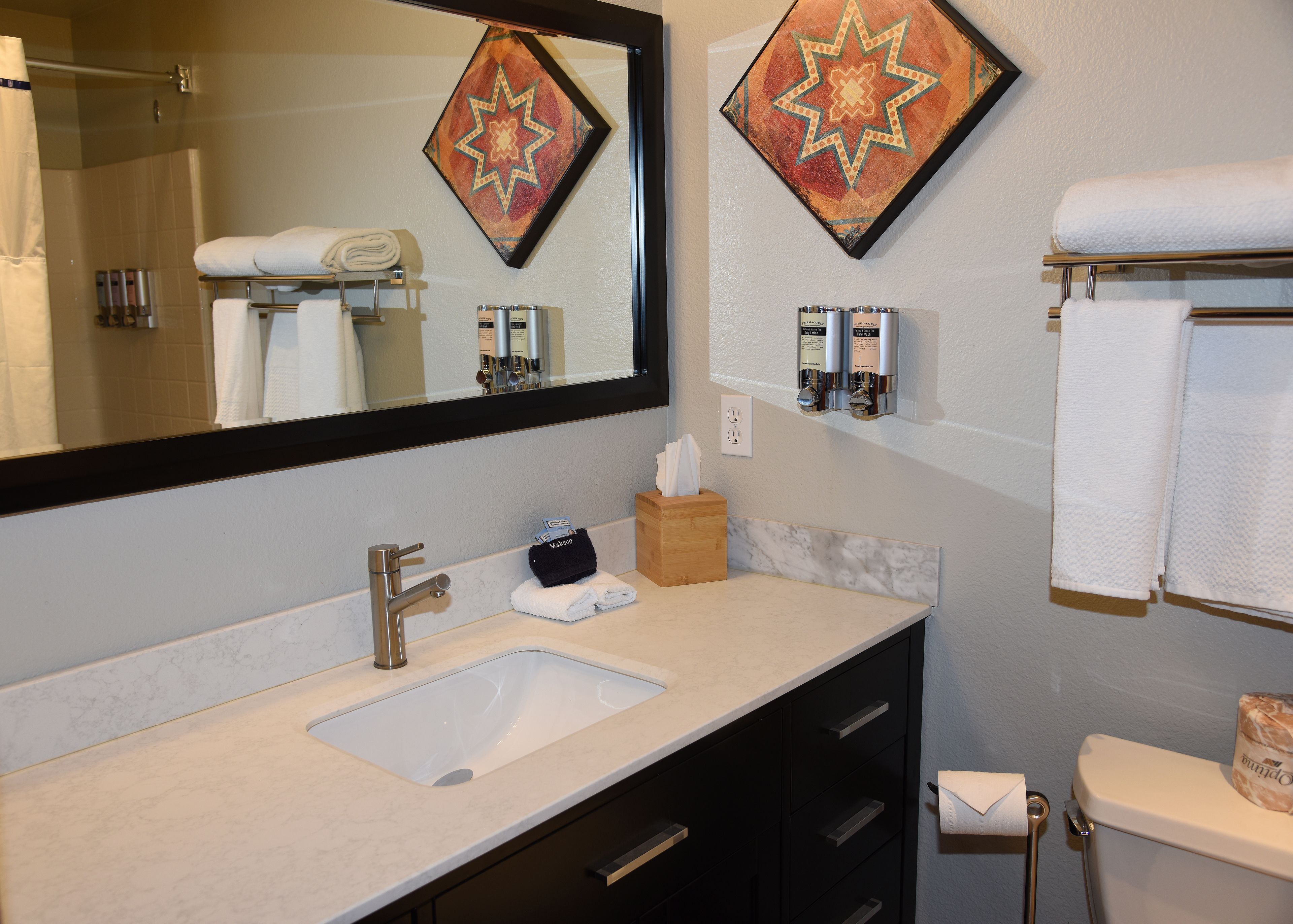 standard room, 1 king bed | bathroom | combined shower/bathtub, free toiletries, hair dryer, towels