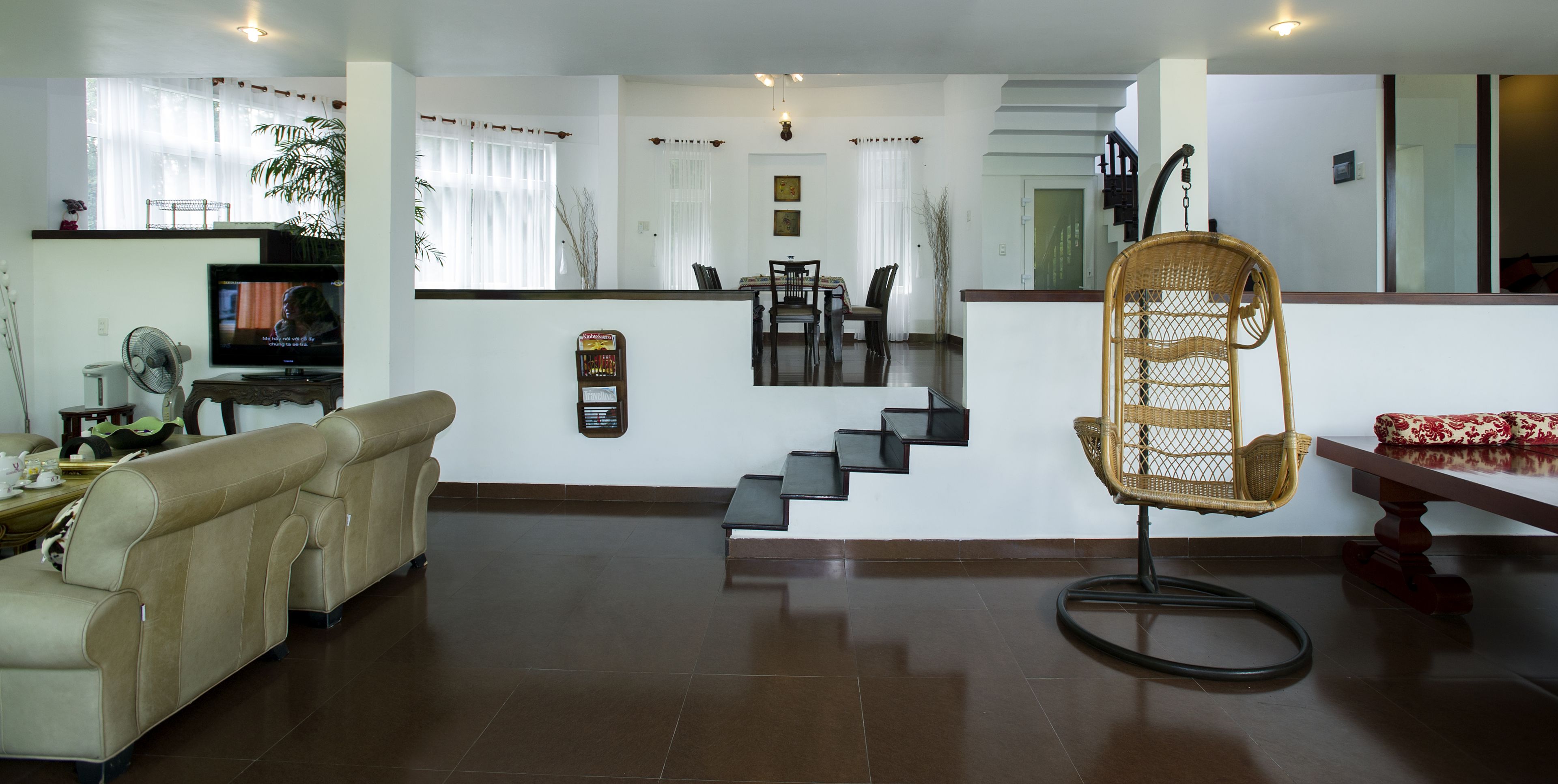 villa, 3 bedrooms, private pool | living area | 32-inch flat-screen tv with cable channels, tv