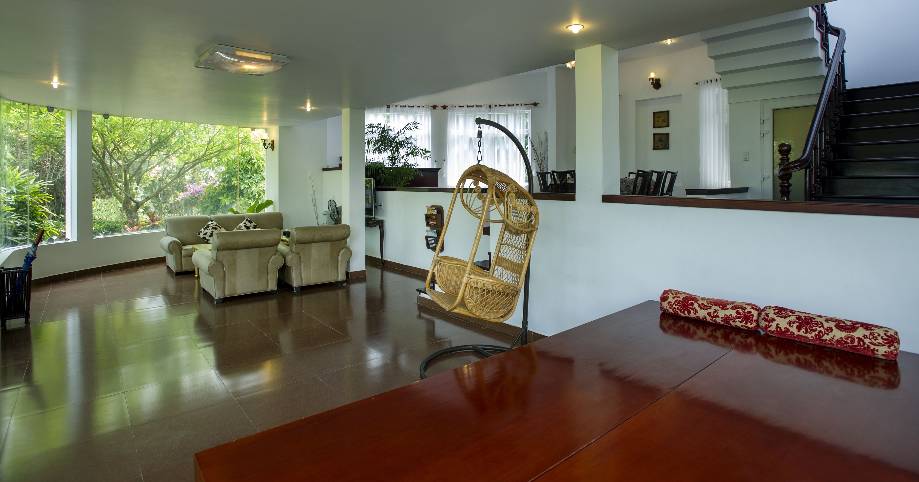 villa, 3 bedrooms, private pool | living area | 32-inch flat-screen tv with cable channels, tv