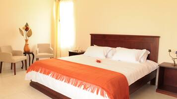 Down duvets, pillow-top beds, iron/ironing board, free WiFi