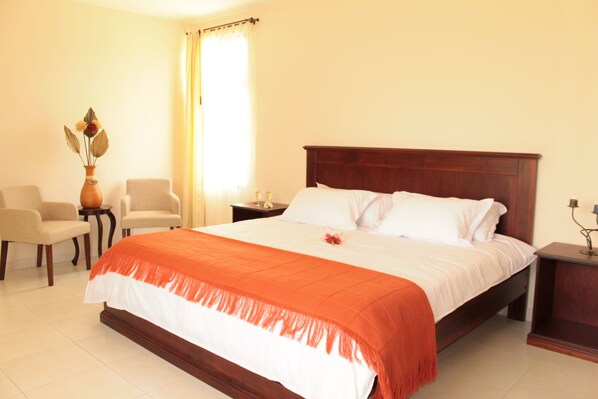 Down duvets, pillow-top beds, iron/ironing board, free WiFi