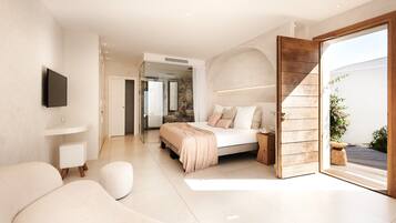 Ropa de cama de alta calidad y minibar