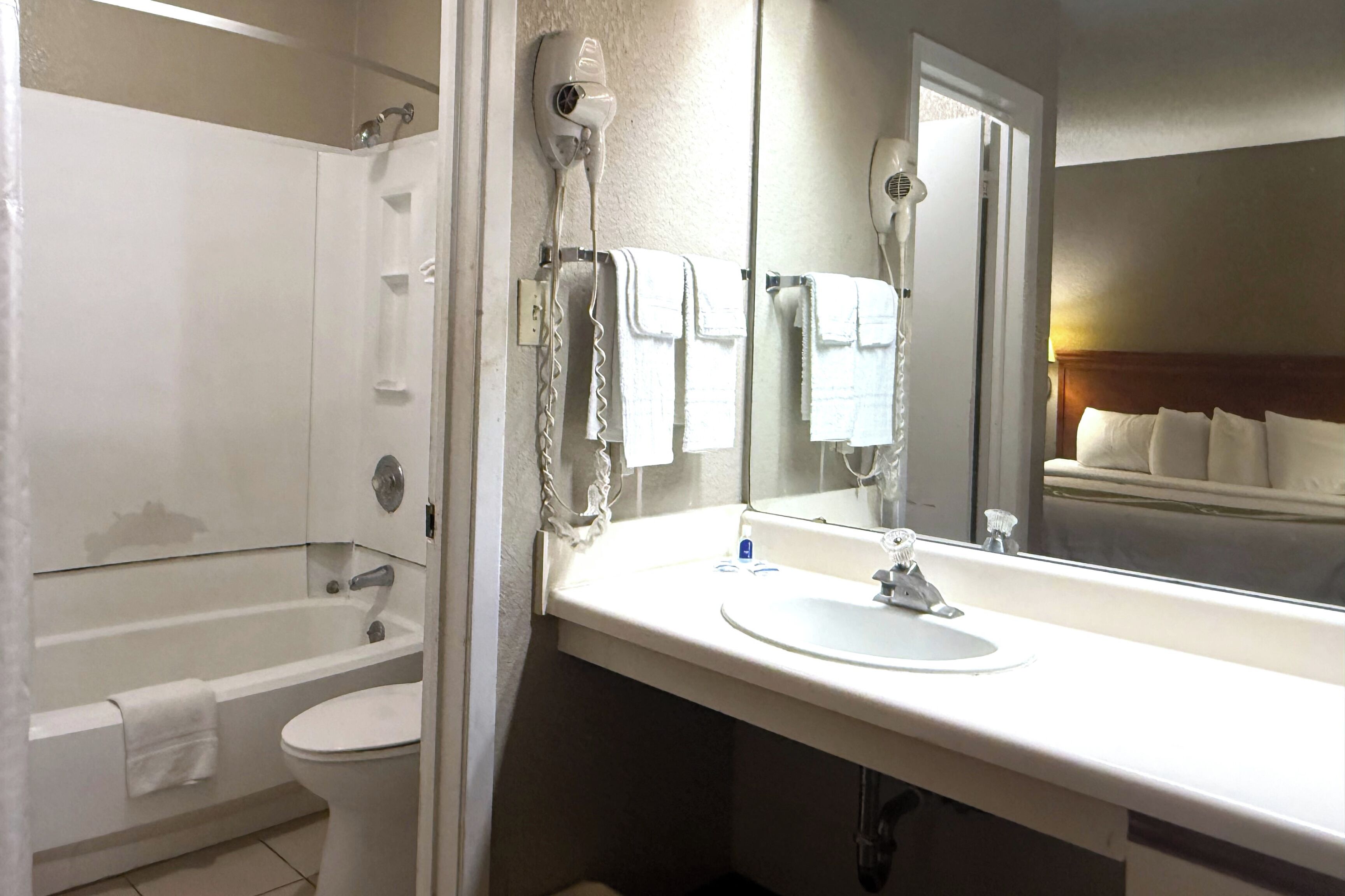 Free toiletries, hair dryer, towels