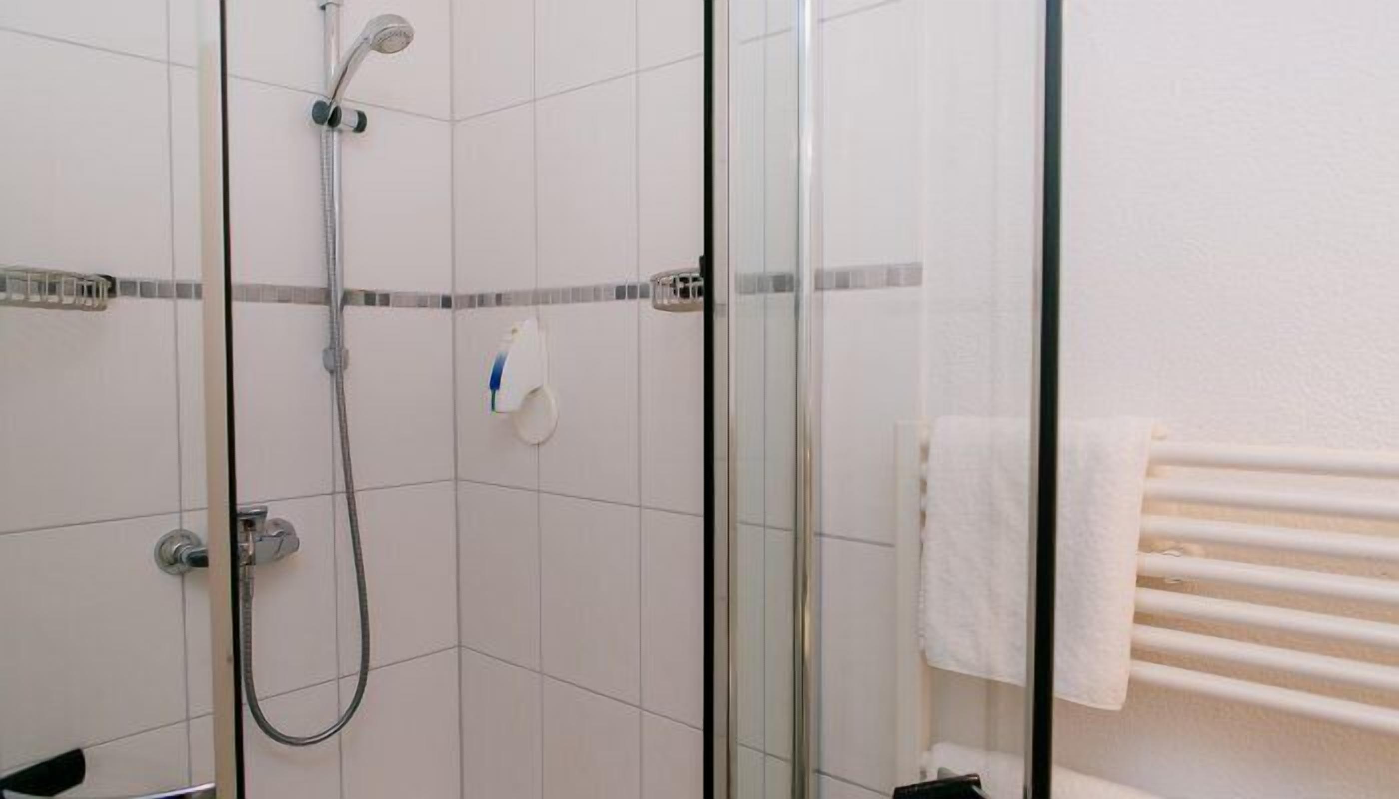 single room | bathroom | shower, free toiletries, hair dryer, towels