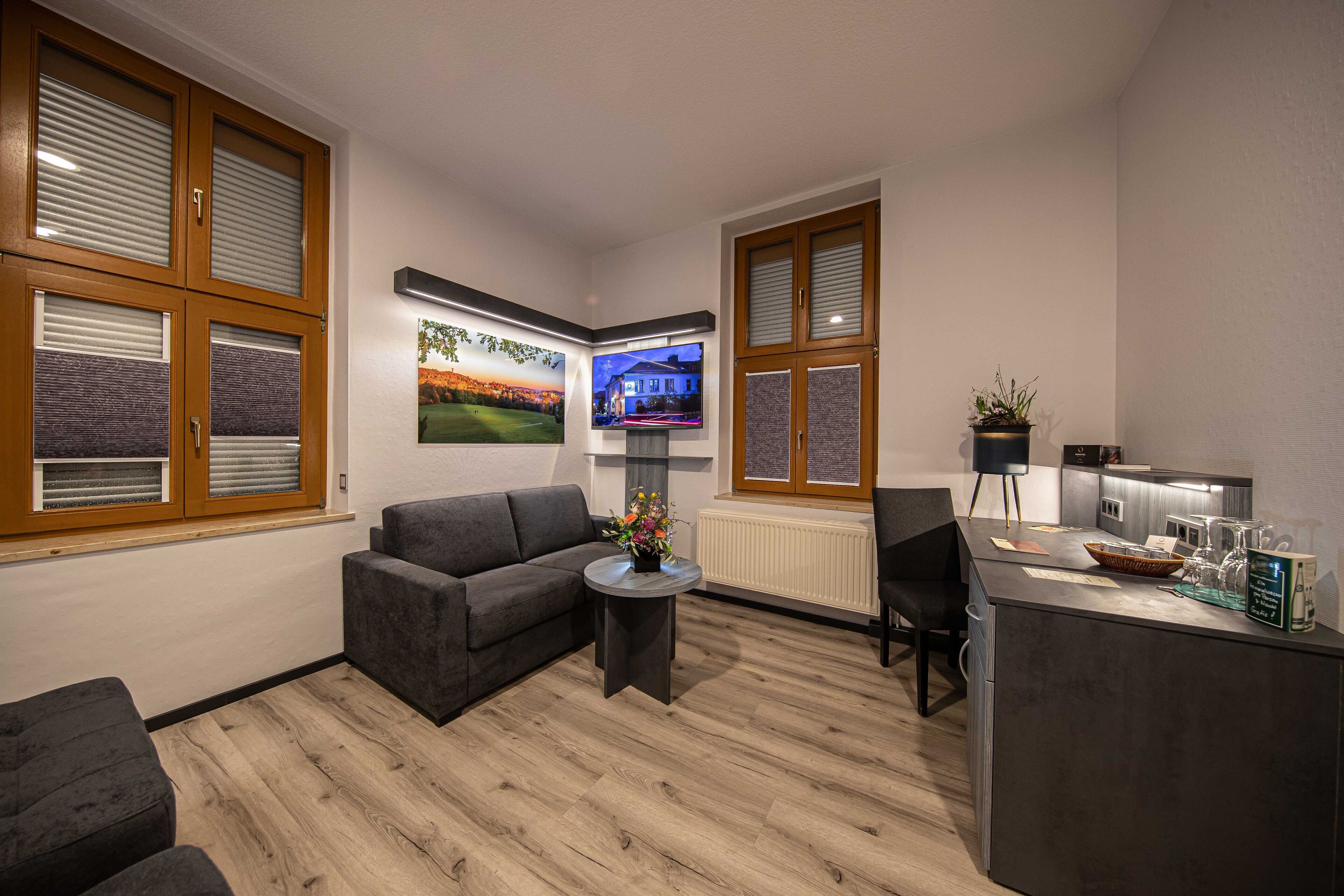 Executive Double Room | Living area | Tablet, computer monitors