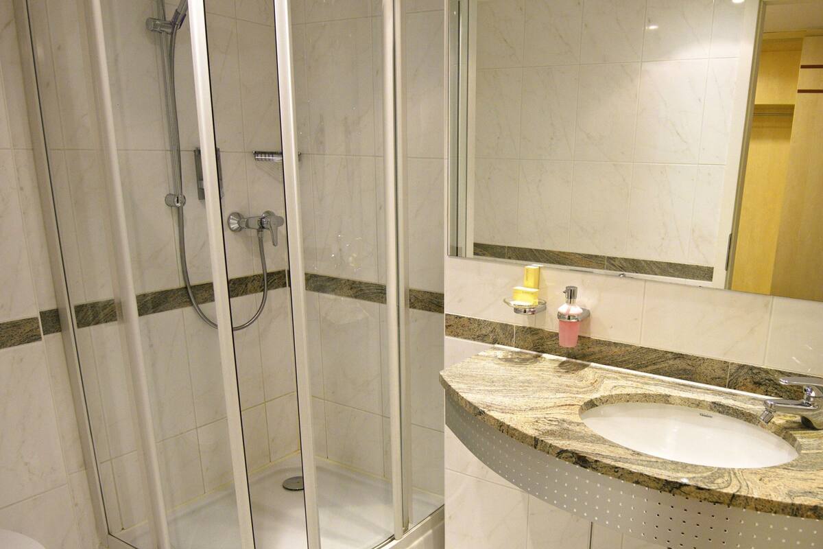 free toiletries, hair dryer, towels, soap