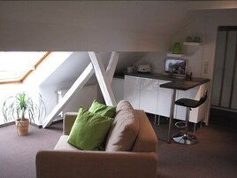Basic Studio, Kitchenette | Private kitchen | Fridge, electric kettle