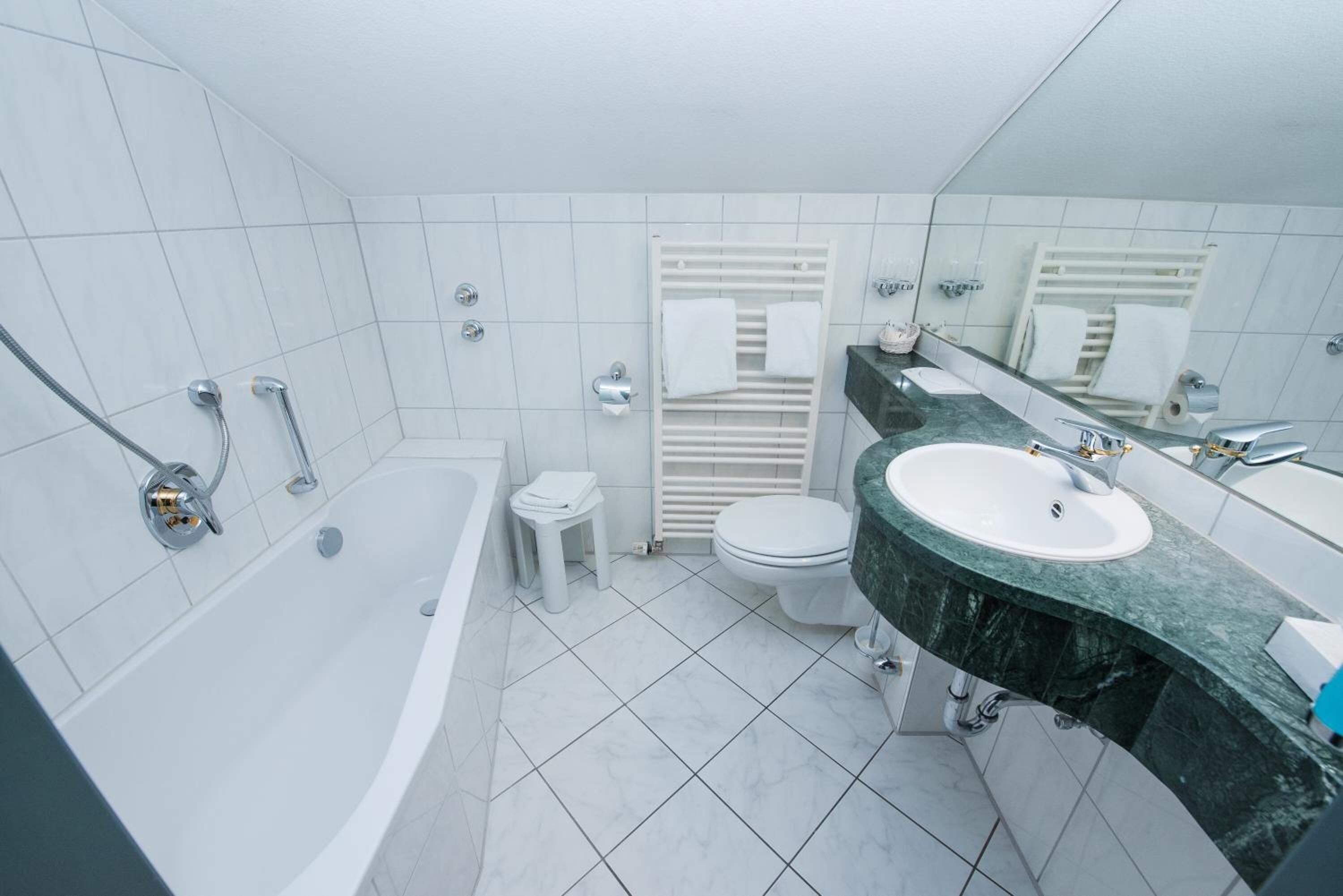 free toiletries, hair dryer, towels, soap