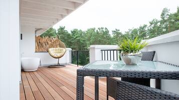 Apartment mit 1 Schlafzimmer und Dachterrase (Boardinghouse) | Terrasse/Patio