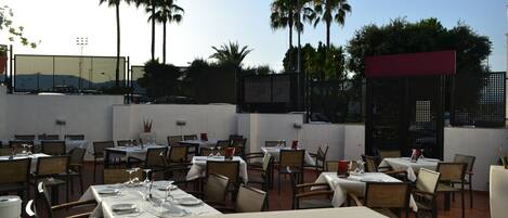 Outdoor banquet area