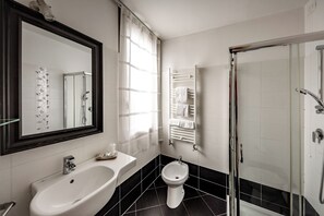 Free toiletries, hair dryer, bidet, towels