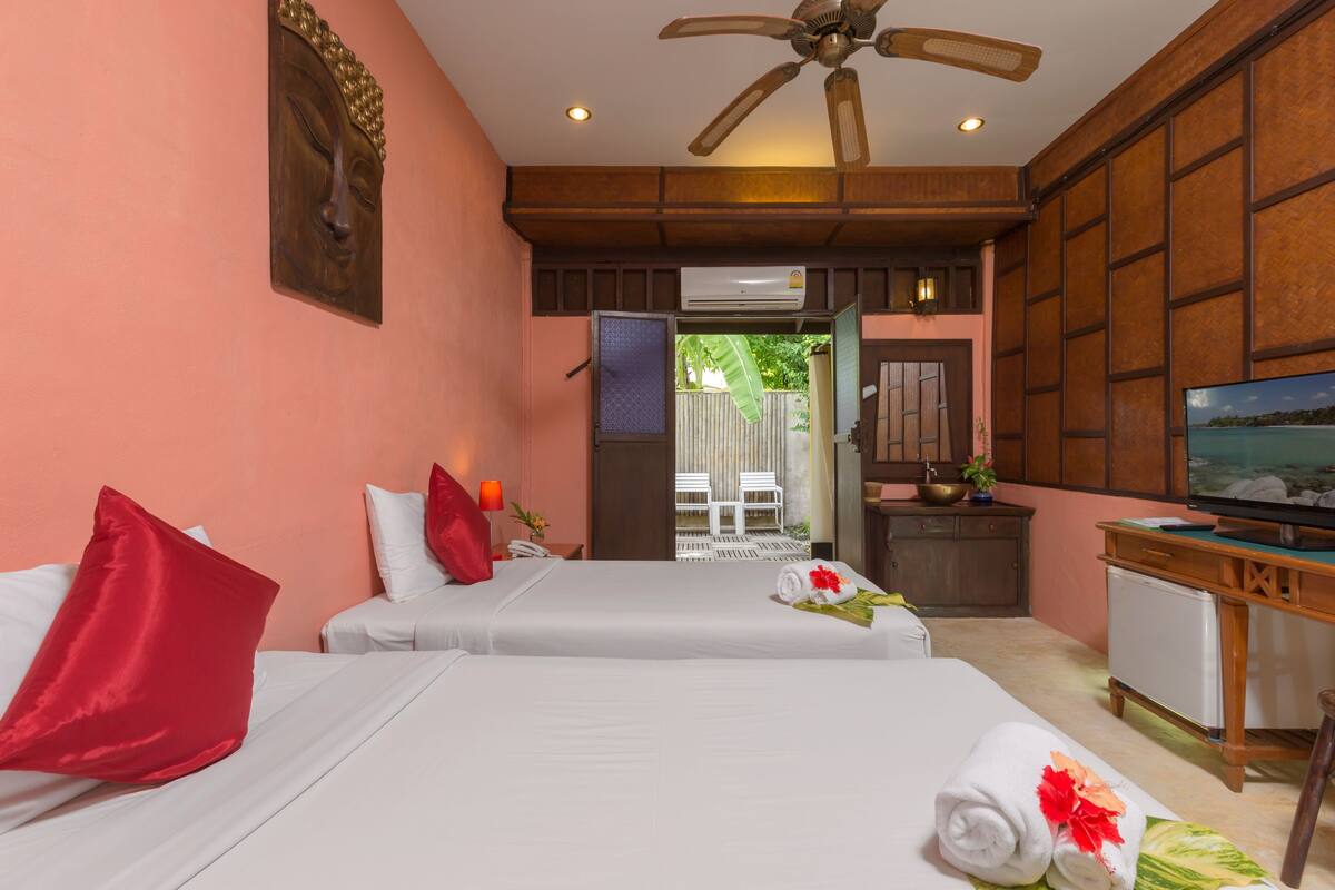 standard twin room, garden view | premium bedding, in-room safe, individually decorated, desk