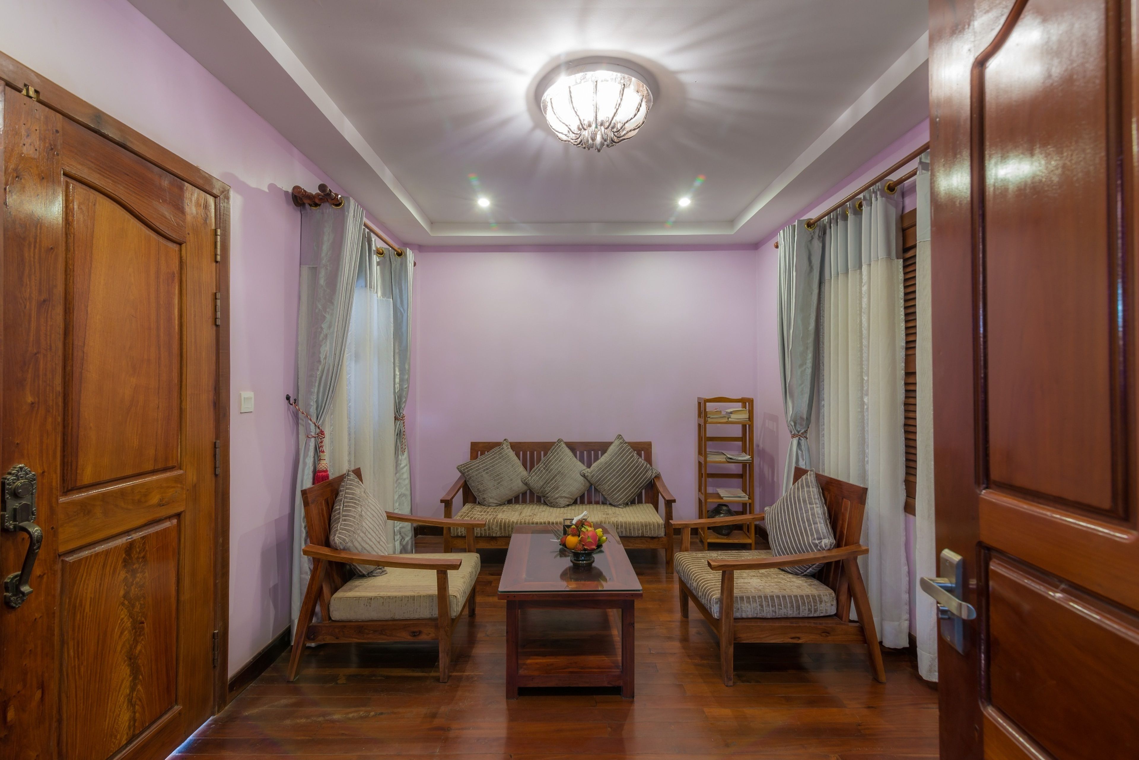 family suite - adjoining room 02 double beds - free pick up and transfer | living room | 32-inch lcd tv with cable channels, tv