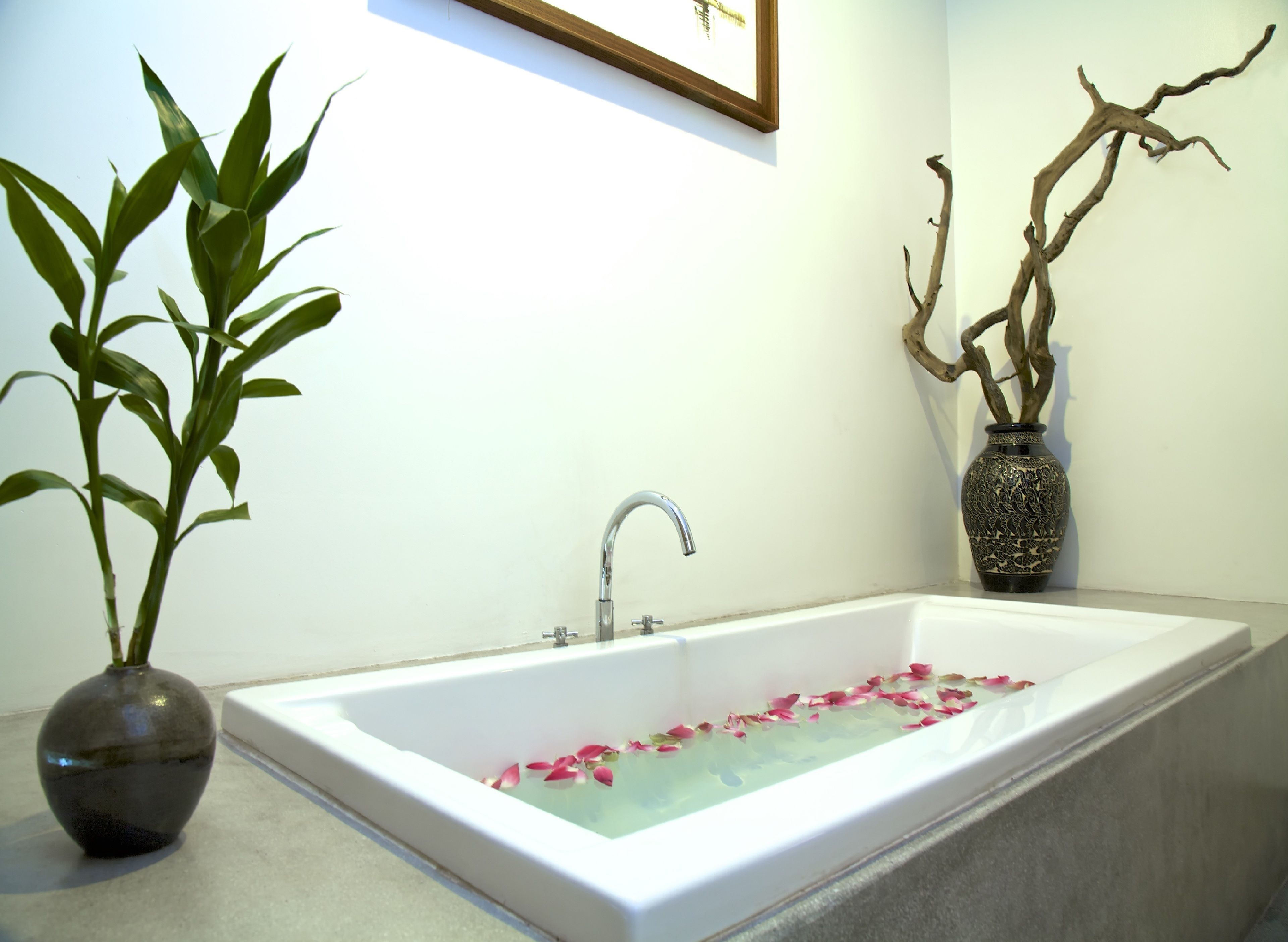 deluxe room - full board | bathroom | separate bathtub and shower, deep-soaking bathtub, rainfall showerhead