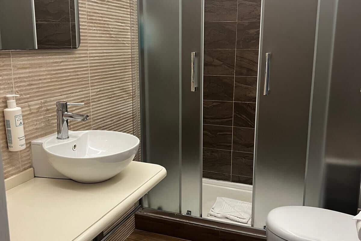 shower, free toiletries, hair dryer, bidet