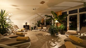 Sauna, body treatments, aromatherapy, hot stone massages