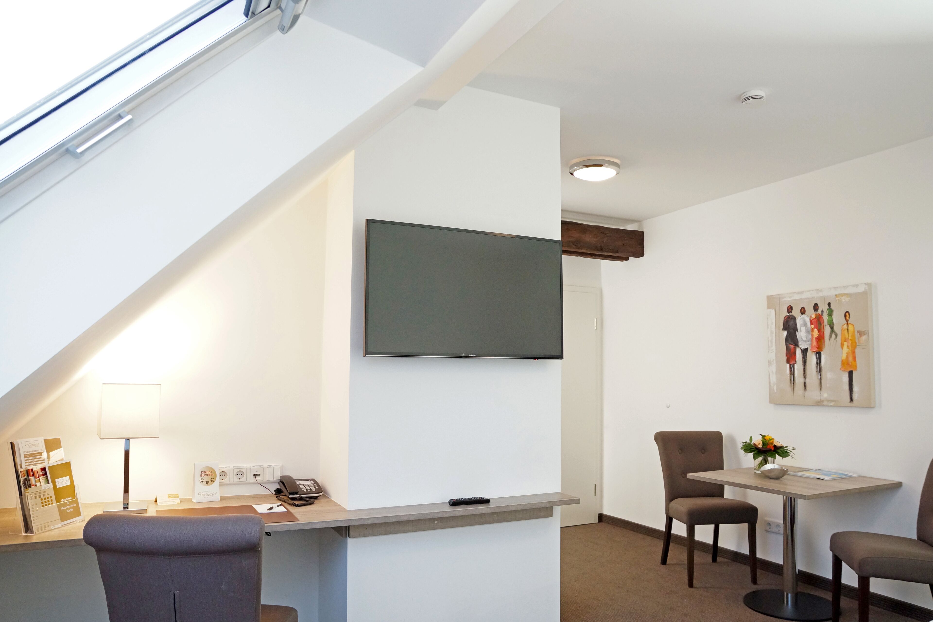 comfort studio | living area | 30-inch flat-screen tv with cable channels, tablet