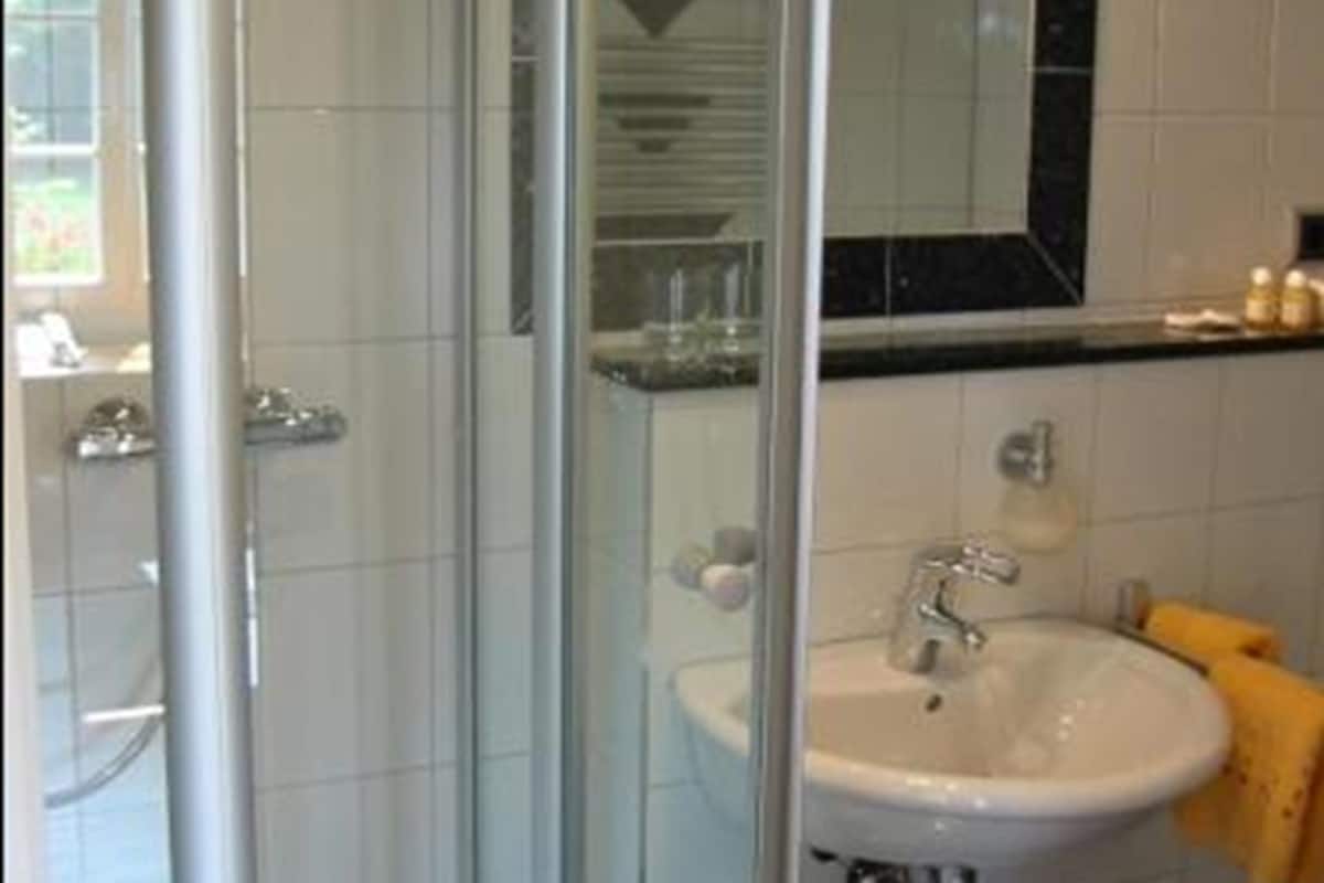 free toiletries, hair dryer, towels