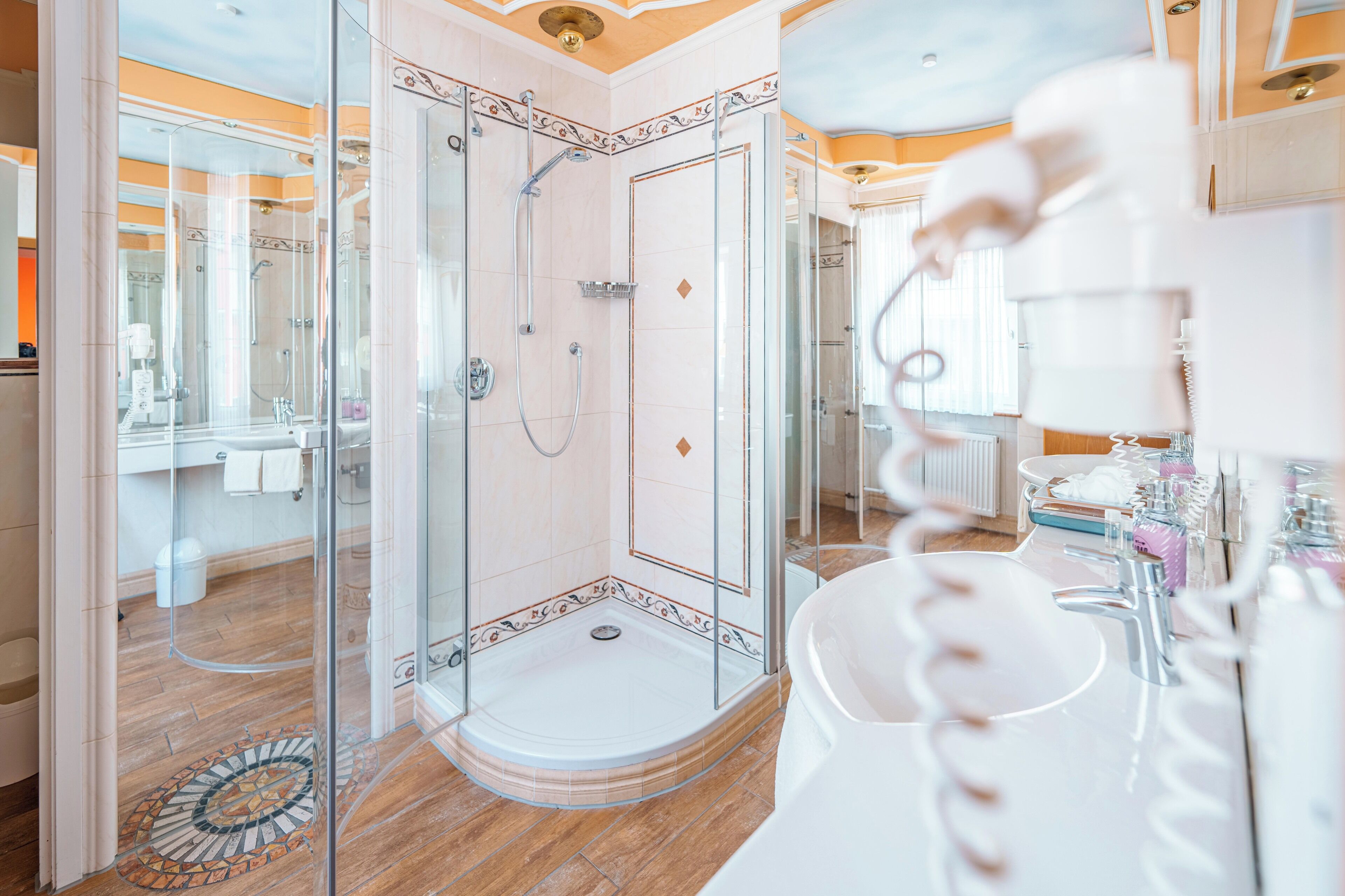 double room | bathroom | hair dryer, towels