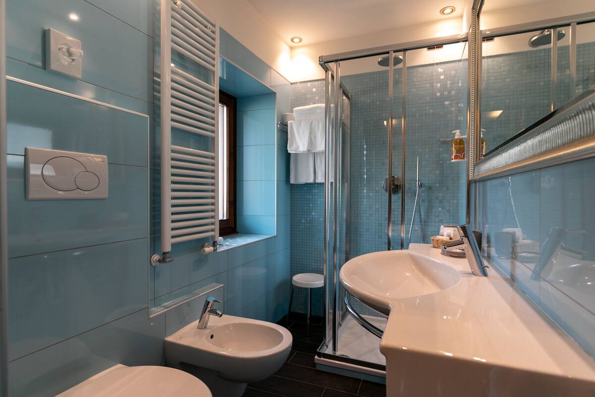 shower, free toiletries, hair dryer, bathrobes