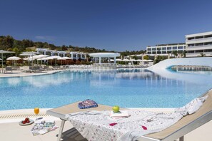 Indoor pool, outdoor pool, open 10:00 AM to 6:00 PM, pool umbrellas - Princess Andriana Resort & Spa – Ultra All Inclusive (Rhodes)