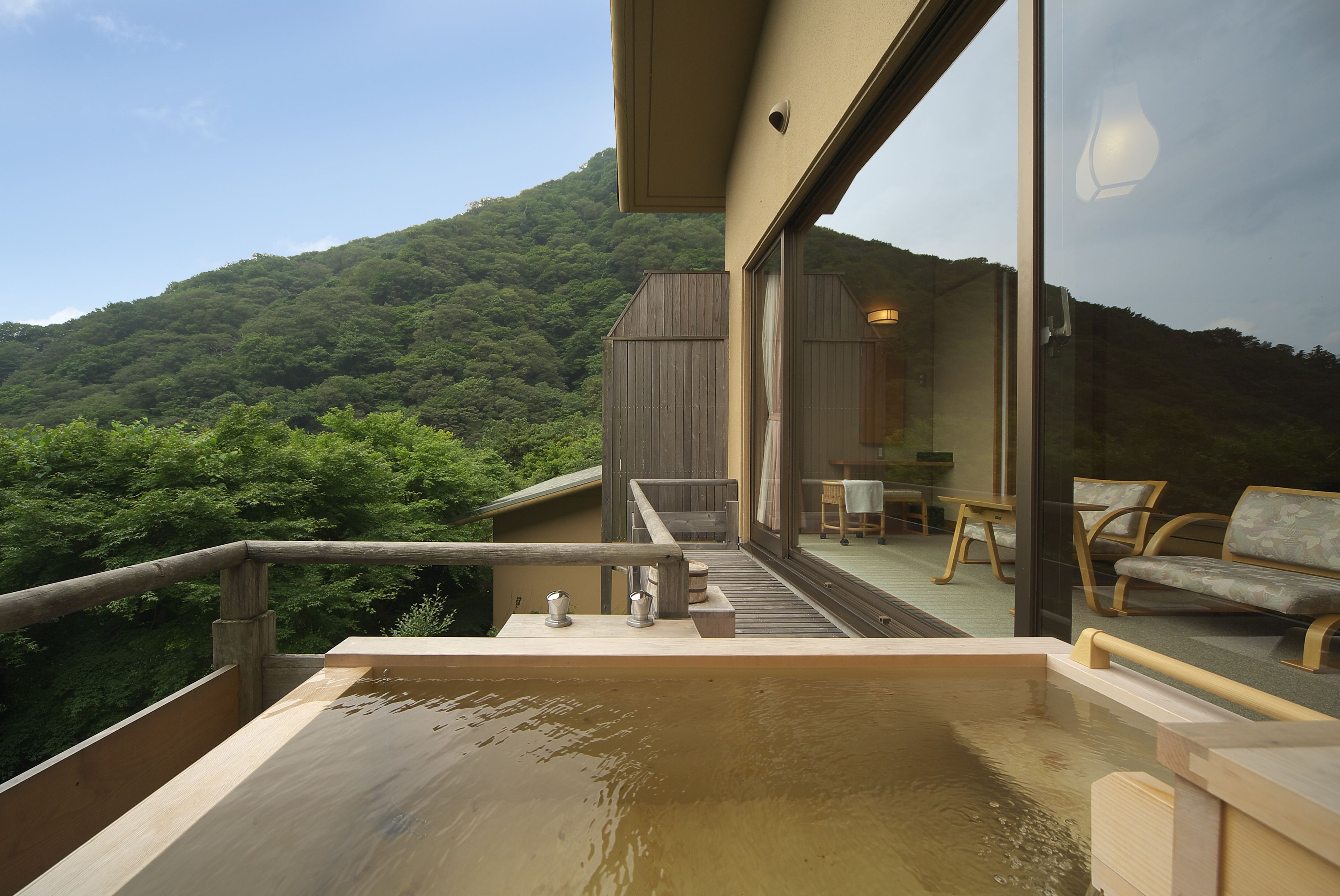 Habitación Deluxe, balcón (with Outside Bath (12.5 tatami mats)) | Terraza o patio