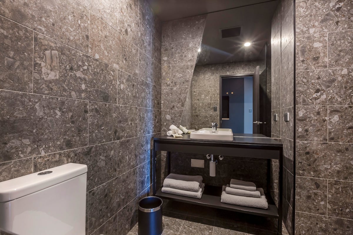 free toiletries, hair dryer, towels, soap