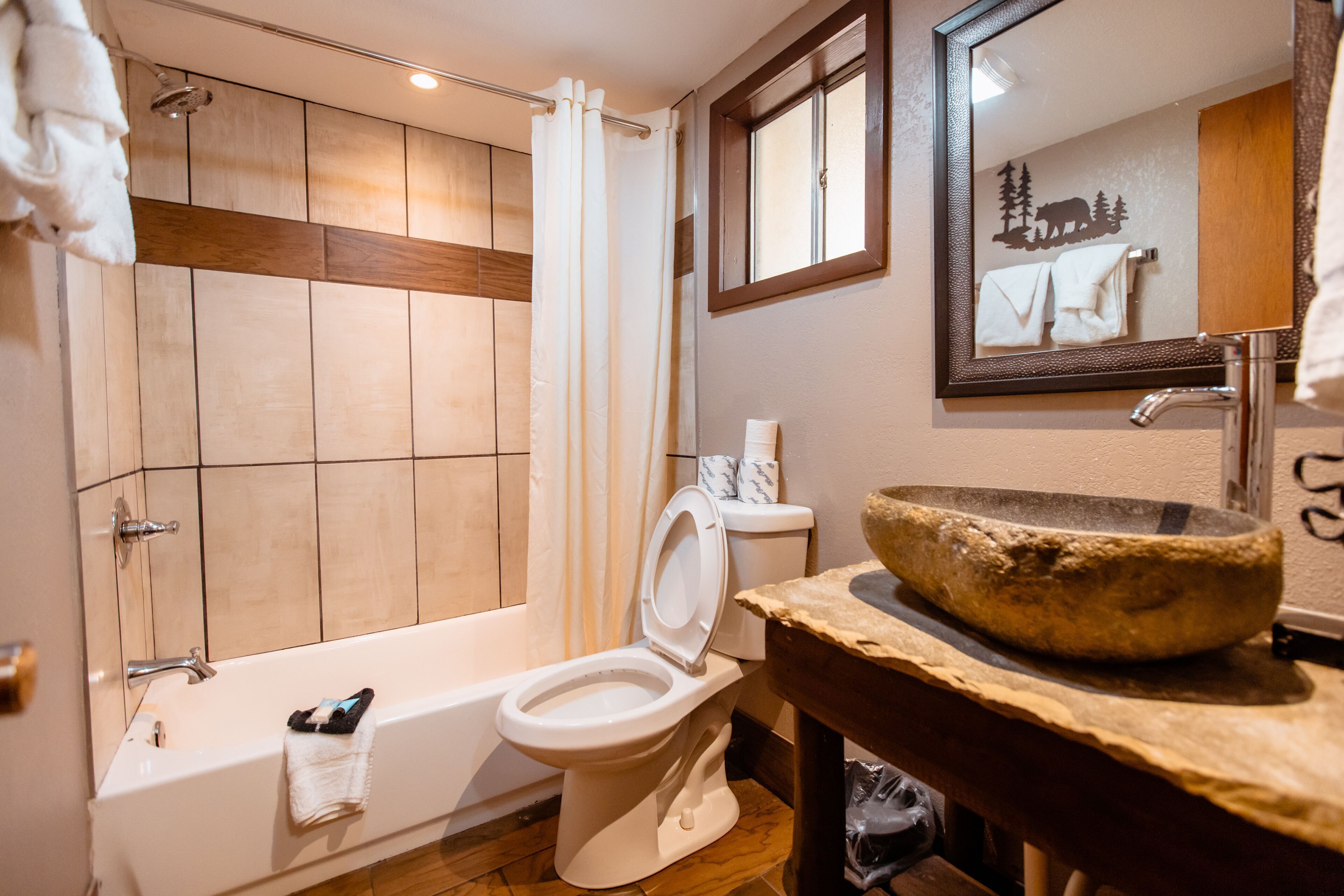 Bathroom | Combined shower/tub, free toiletries, hair dryer, towels