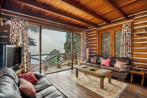 "Deluxe Villa - Bothwell Bank Cottage | Living area | 32-inch Smart TV with satellite channels, TV