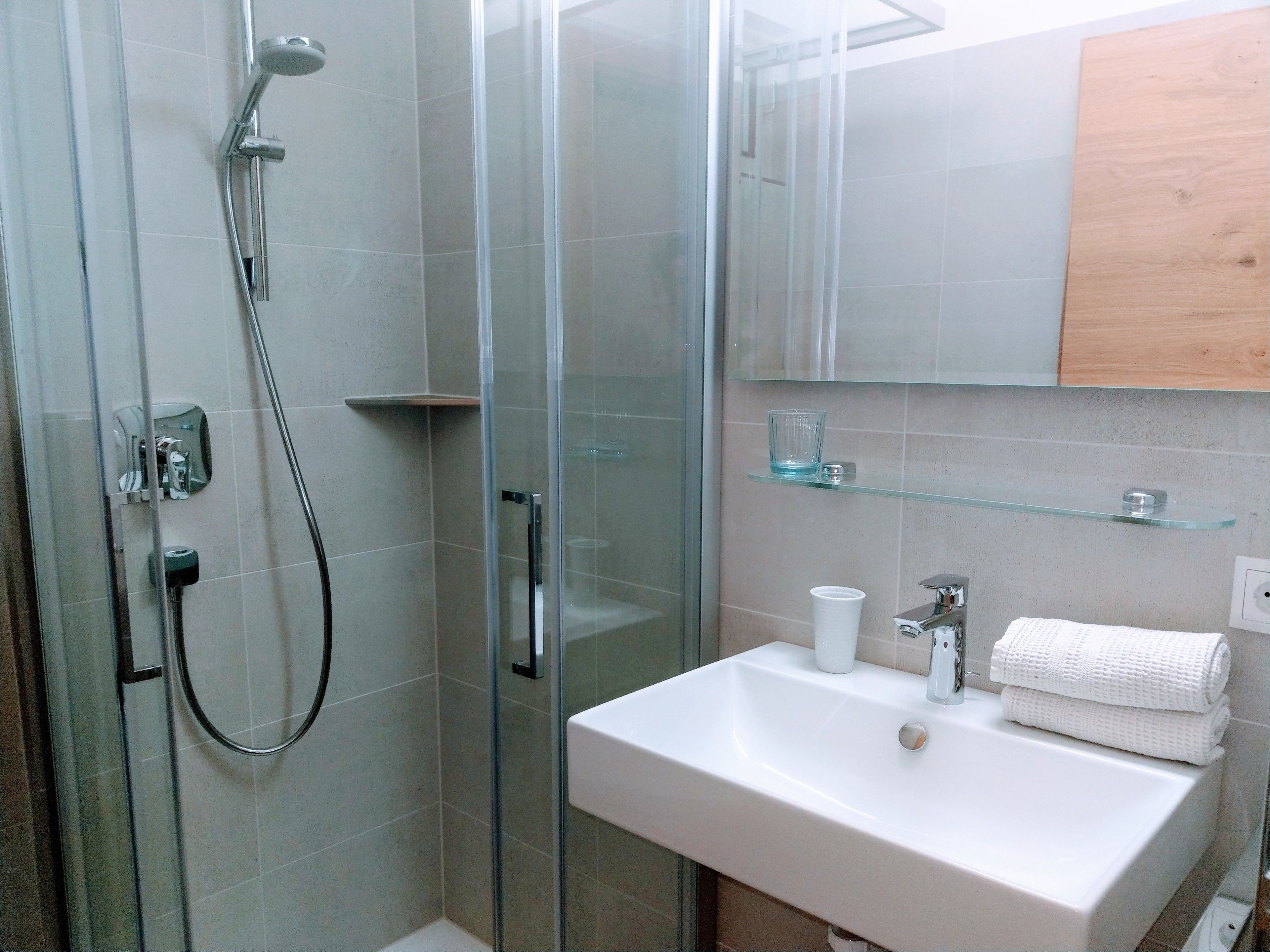 Camera doppia | Bagno | Doccia, asciugamani