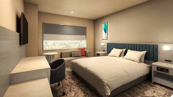 Premium bedding, down duvets, desk, blackout curtains