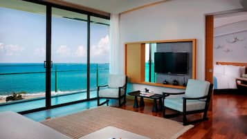 Suite, 1 Bedroom, Ocean View | Living area | 42-inch LCD TV with digital channels, TV