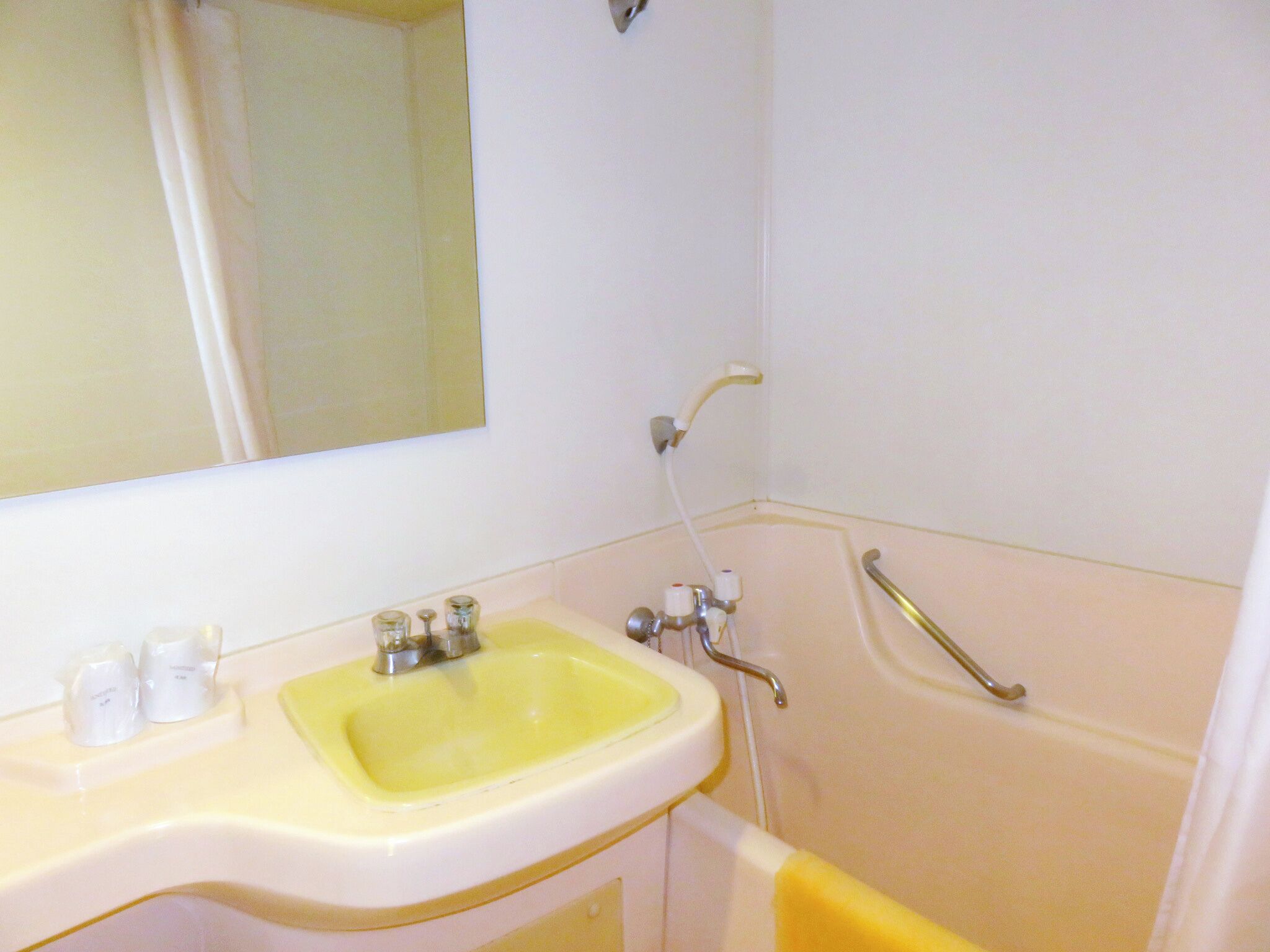 combined shower/bathtub, rainfall showerhead, free toiletries