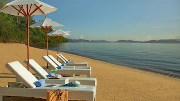 On the beach, snorkelling, beach bar