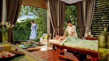 Behandlingsrum til par, hot stone-massage, deep tissue-massage