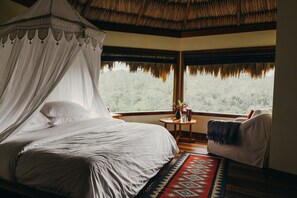 Waterfall View Cabana | Frette Italian sheets, premium bedding, down comforters, in-room safe - Gaia Riverlodge (San Ignacio)
