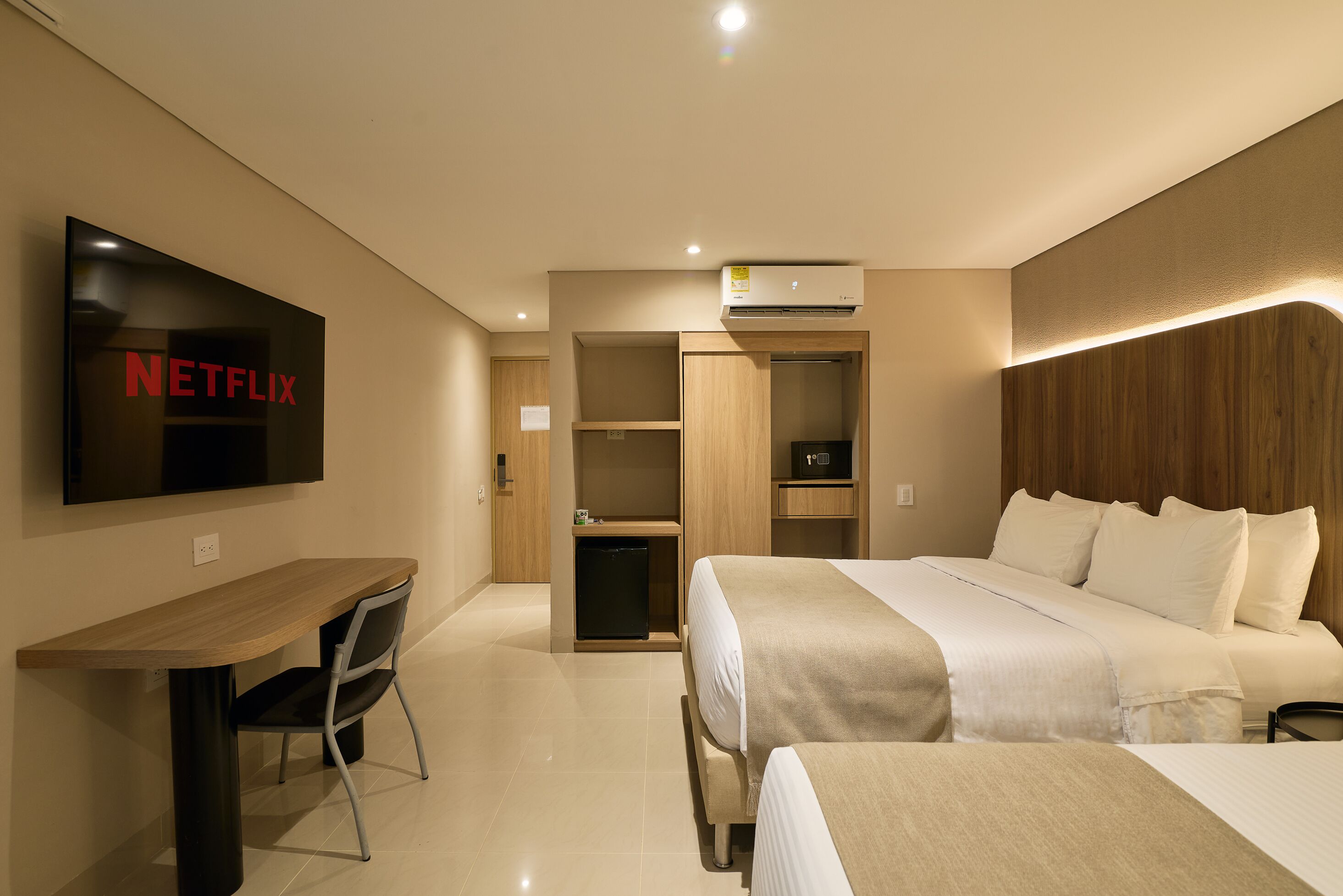 mini-fridge, dishwasher, coffee/tea maker, cookware/dishes/utensils