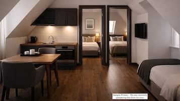 Deluxe Studio Suite, Multiple Beds, Kitchen